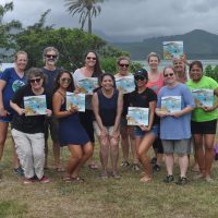Padilla-Gamiño and teachers attending a coral reef workshop in Hawaii.