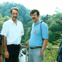 With Egil Ona, Neil Williamson and Jim Traynor during a acousttics workshop in Japan (1989)