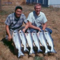 Ken Chew (MS, 1958; PhD, 1963; faculty) and Don Weitkamp, with field trip results