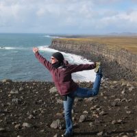 Dancer pose on the cliff (Iceland, 2009)