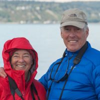 David and Jan on a whale watching trip, circa 2016.