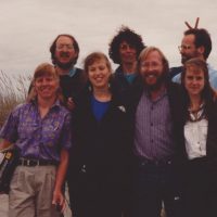 The Wetland Ecosystem Team (WET) in the early 1990s. L to R, back to front: Si Simenstad, Lucinda Tear, Blake Feist, Laurie Weitkamp, Jessica Miller, Greg Hood, Cheryl Morgan. Always WET!