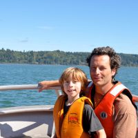 Lorenzo and his son (Luca) and I on the OSU R/V Elakha, in the Yaquina Bay.