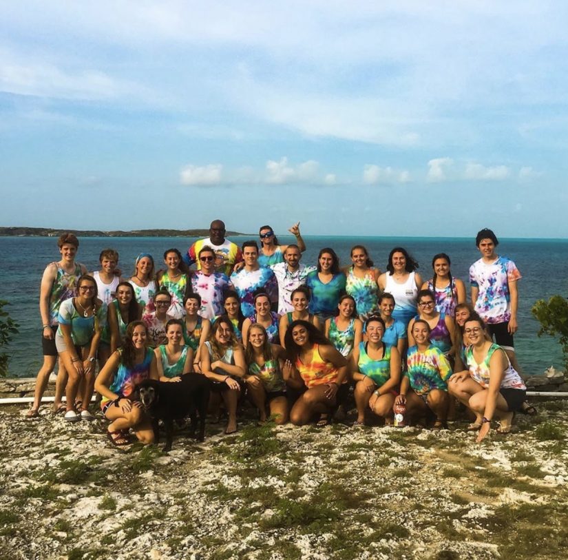 class photo on the beach