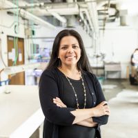 Jacqueline Padilla-Gamiño in her lab